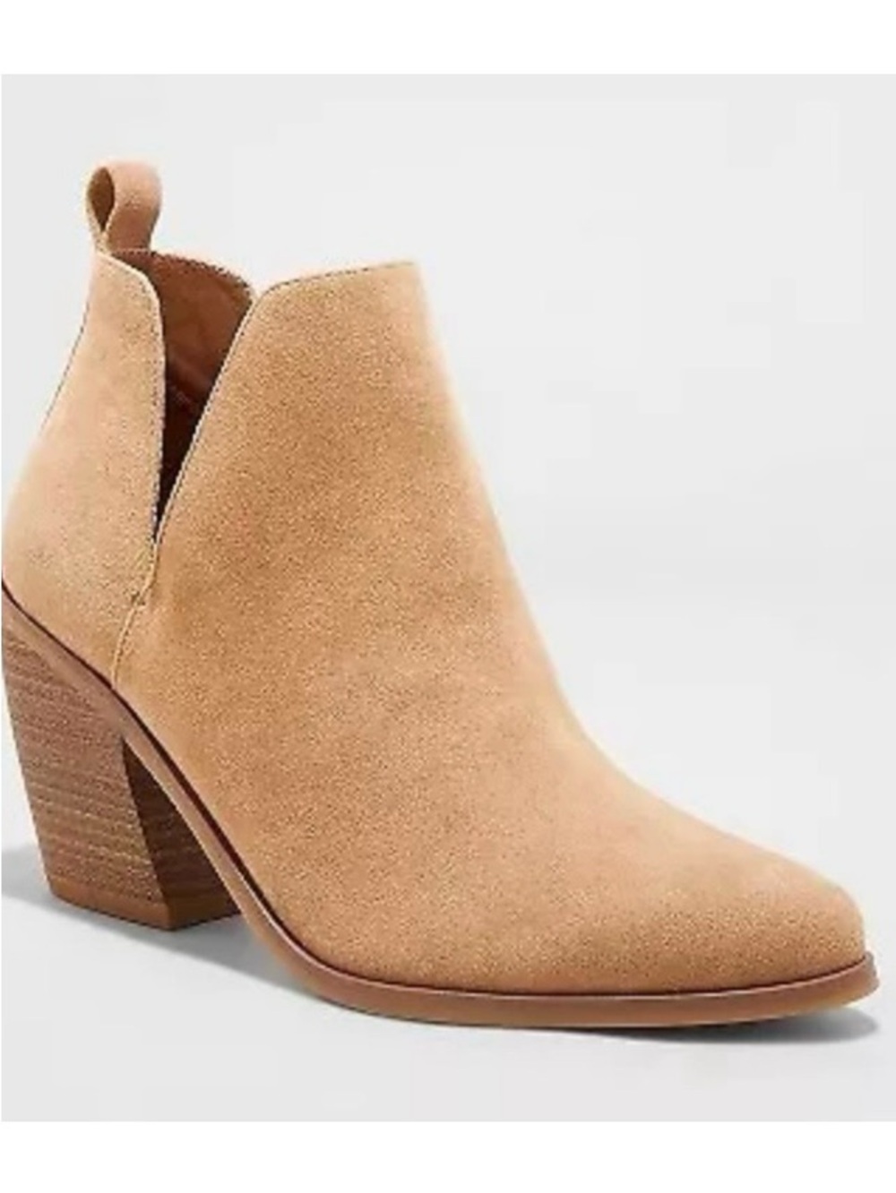 Universal Thread Pull-On Ankle Boots Faux Suede Booties Cutout New